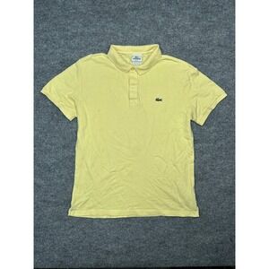 Lacoste Yellow Polo Shirt with Green Crocodile Logo